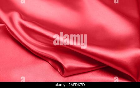 Red silk fabric canvas background Stock Photo