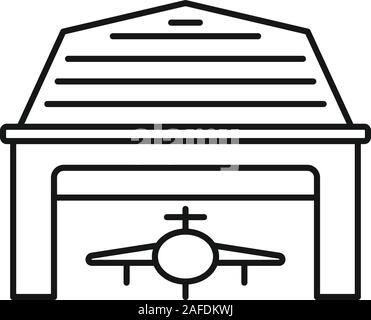 Industry military hangar icon. Outline industry military hangar vector icon for web design isolated on white background Stock Vector