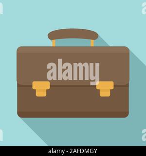 Leather case icon. Flat illustration of leather case vector icon for web design Stock Vector