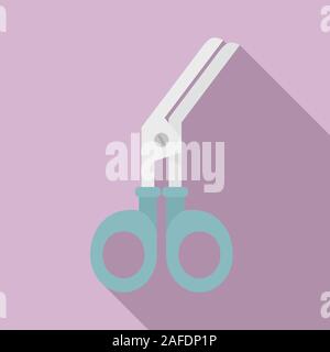 Medical scissors icon. Flat illustration of medical scissors vector icon for web design Stock Vector