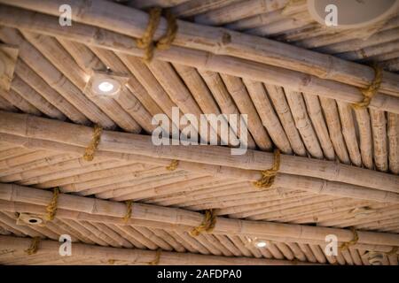 Ceiling Made In Wood In The Form Of The Sun Or Star Handmade