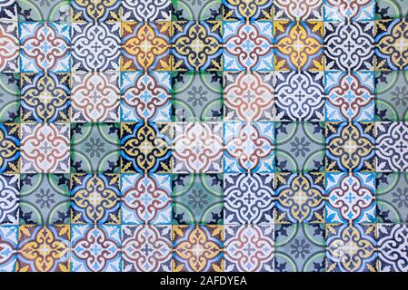 Moroccan tiles with traditional Arabic patterns, ceramic tiles patterns as background texture Stock Photo
