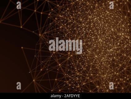 Illustration of a network and nodes. Stock Photo
