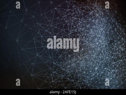 Illustration of a network and nodes. Stock Photo