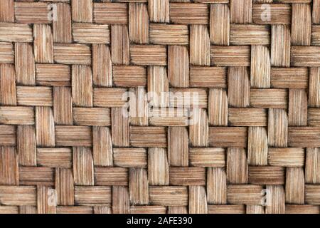 Closed up wooden weave texture background Stock Photo