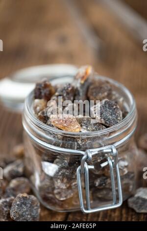Brown Rock Candy (detailed close-up shot; selective focus) Stock Photo