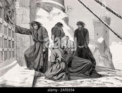 Walk to Canossa, Henry IV, 1050 - 1106, King of the Germans and King of the Romans and Holy Roman Emperor Stock Photo