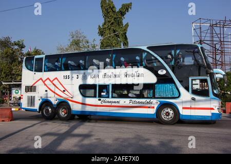 Chiangmai, Thailand - December 14 2019: Vintour company bus. Route Phitsanulok and Chiangmai. Photo at Chiangmai bus station. Stock Photo