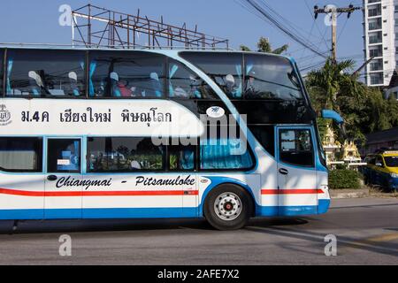 Chiangmai, Thailand - December 14 2019: Vintour company bus. Route Phitsanulok and Chiangmai. Photo at Chiangmai bus station. Stock Photo