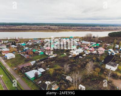 Dyurtyuli city in the Republic of Bashkortostan. View from a small town Stock Photo