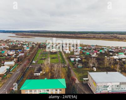 Dyurtyuli, Russia, 1 July, 2019: Dyurtyuli city in the Republic of Bashkortostan. View from a small town Stock Photo