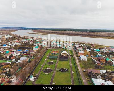 Dyurtyuli city in the Republic of Bashkortostan. View from a small town Stock Photo