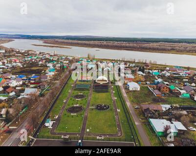 Dyurtyuli city in the Republic of Bashkortostan. View from a small town Stock Photo