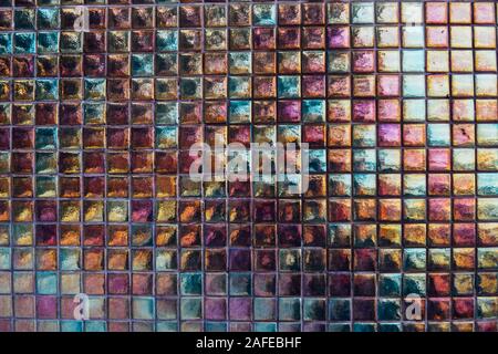 multi-colored square tiles the background structure ceramics dec Stock Photo