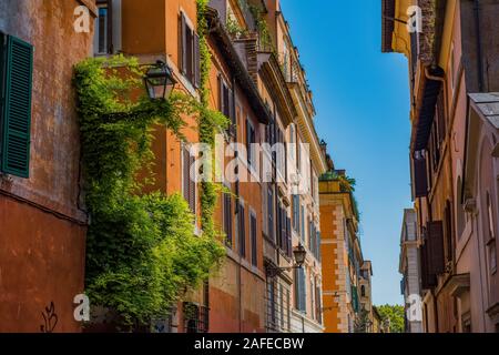 Beautiful and pitoresque street view in Rome, Trastevere district. Stock Photo