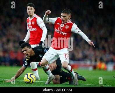 London, UK. 15th Dec, 2019. LONDON, United Kingdom, DECEMBER 15 Lucas Torreira of Arsenal during English Premier League between Arsenal and Manchester City at Emirates stadium, London, England on 15 December 2019. Credit: Action Foto Sport/Alamy Live News Stock Photo
