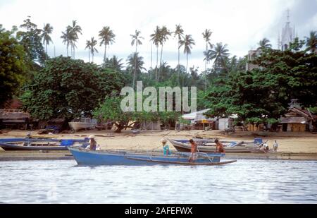 Beach and local village life on Bunaken, close to manado, North Sulawesi Stock Photo