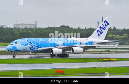 A380 JA381A FLYING HONU ANAブルー NH40079 1:400 A380 JA381A FLYING HONU ANA ブルーダイキャスト