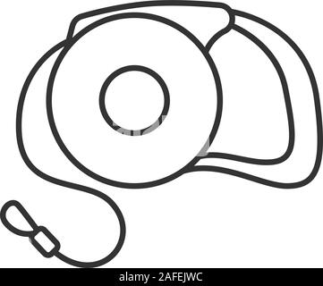 Retractable pet lead linear icon. Dog leash. Thin line illustration. Contour symbol. Vector isolated outline drawing Stock Vector