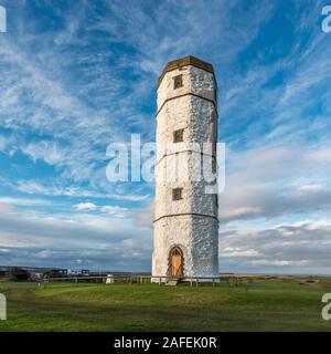 The old Chalk Tower listed building at Flamborough Head with a stunning sky backdrop, East Riding of Yorkshire, UK Stock Photo