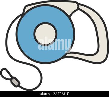 Retractable pet lead color icon. Dog leash. Isolated vector illustration Stock Vector