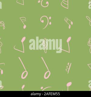 Seamless vector artwork, conceptual background, tone chromatic scale, musical note for design catalog or texture. Stock Vector