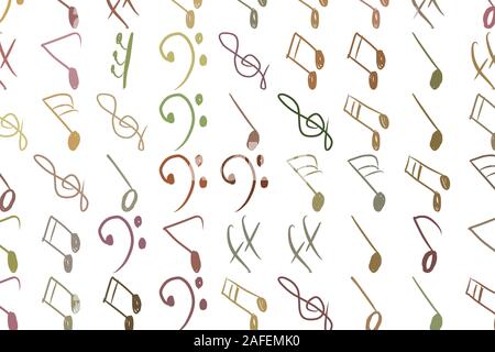 Tone chromatic scale, abstract illustrations of musical note, conceptual. For design background. Vector artwork. Stock Vector