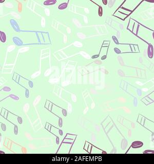 Seamless vector artwork, abstract musical note illustrations background,tone chromatic scale. Stock Vector