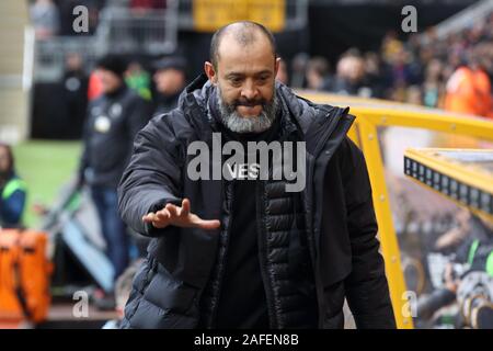 WOLVERHAMPTON, ENGLAND - DECEMBER 15TH Wolverhampton Wanderers Manager Nuno Espírito Santo during the Premier League match between Wolverhampton Wanderers and Tottenham Hotspur at Molineux, Wolverhampton on Sunday 15th December 2019. (Credit: Simon Newbury | MI News) Photograph may only be used for newspaper and/or magazine editorial purposes, license required for commercial use Credit: MI News & Sport /Alamy Live News Stock Photo