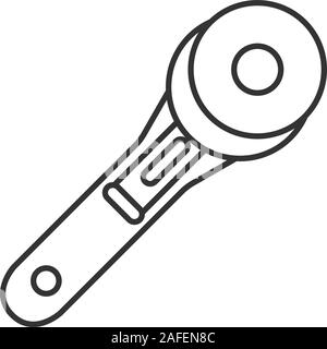 Sewing rotary cutter icon, linear isolated illustration, thin line ...