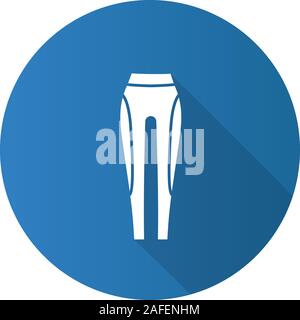 Women's sports pants glyph icon. Leggings. Activewear. Silhouette