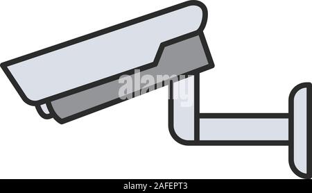 Surveillance camera color icon.  Security system. Cctv. Isolated vector illustration Stock Vector