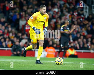 London, UK. 15th Dec, 2019. LONDON, United Kingdom, DECEMBER 15 Manchester City's Ederson during English Premier League between Arsenal and Manchester City at Emirates stadium, London, England on 15 December 2019. Credit: Action Foto Sport/Alamy Live News Stock Photo