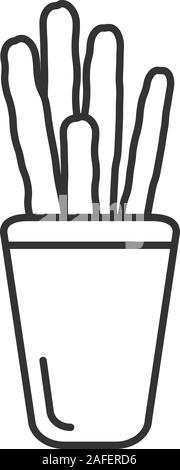 Grissini linear icon. Breadsticks. Thin line illustration. Salty sticks. Contour symbol. Vector isolated outline drawing Stock Vector