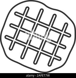 Belgian waffle linear icon. Thin line illustration. Contour symbol. Vector isolated outline drawing Stock Vector