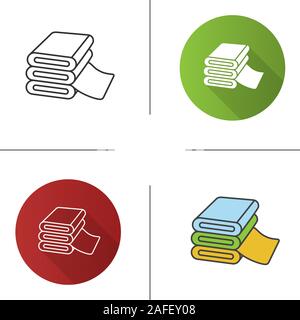 Fabric stack icon. Flat design, linear and color styles. Textile. Isolated vector illustrations Stock Vector