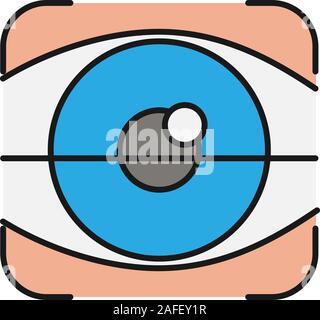 Retina scan color icon. Optometry. Eye authentication. Isolated vector ...