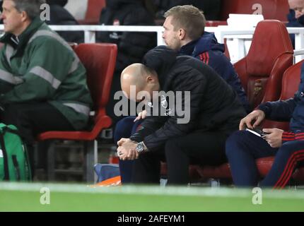 London, UK. 15th Dec, 2019. Freddie Ljungberg (Arsenal caretakermanager) at the Arsenal v Manchester City English Premier League game at The Emirates Stadium, UK on December 15, 2019. **Editorial use only, license required for commercial use. No use in betting, games or a single club/league/player publications** Credit: Paul Marriott/Alamy Live News Stock Photo