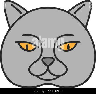 British shorthair cat color icon. British blue. Isolated vector illustration Stock Vector