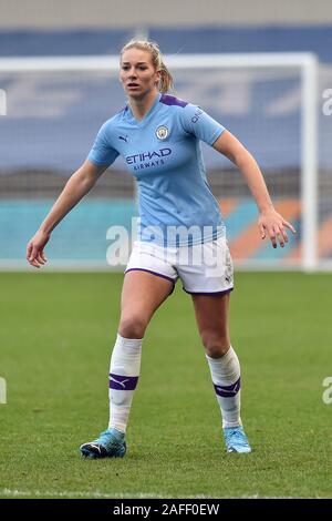 Manchester, UK. 15th Dec, 2019. MANCHESTER, ENGLAND - DECEMBER 15TH Gemma Bonner of Manchester City during the Barclays FA Women's Super League match between Manchester City and Brighton and Hove Albion at the Academy Stadium, Manchester on Sunday 15th December 2019. (Credit: Eddie Garvey | MI News) Photograph may only be used for newspaper and/or magazine editorial purposes, license required for commercial use Credit: MI News & Sport /Alamy Live News Stock Photo