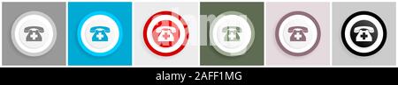 Emergency call icon, phone vector illustrations in 6 colors options for web design and mobile applications in eps 10 Stock Vector