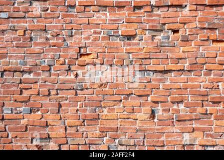 Close-up of red brick wall, background image, Canada Stock Photo