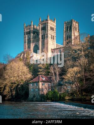 Durham Cathedral above the River Wear, County Durham, England Stock Photo