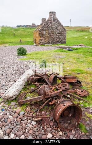 Remains of the Stenness haaf fishing station at Eshaness in Northmavine on the north Mainland of Shetland. Stock Photo