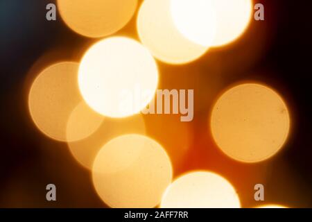 Blurry street lights defocused in Christmas times Stock Photo