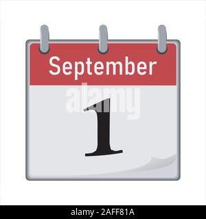 Calendar icon is the first number of the month.  Stock Vector