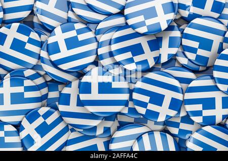 badges with flag of Greece illustration Stock Photo - Alamy