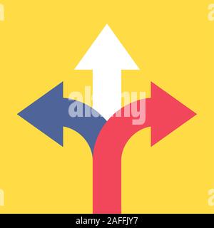 Three arrows pointing in different directions. Choose the way concept. Stock Vector
