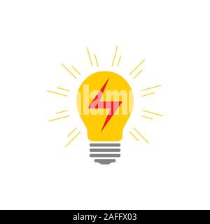 electric power light bulb shine symbol decoration vector Stock Vector