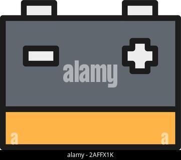 Accumulator, car battery flat color line icon. Isolated on white background Stock Vector